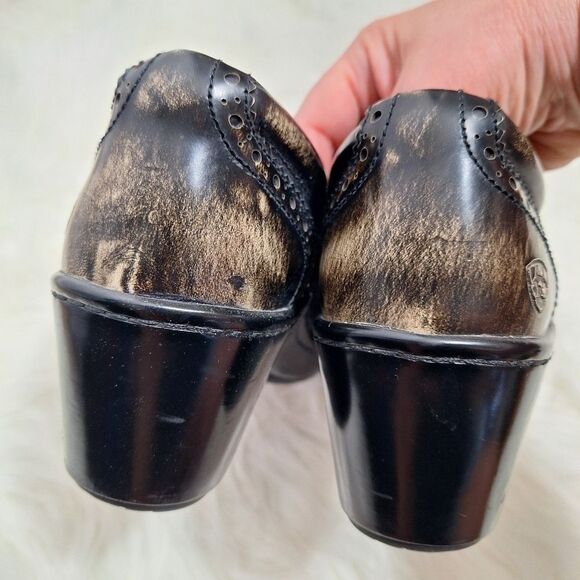 Ariat Bradford Distressed Leather Clogs Burnished Black Comfort Shabby Chic 7.5 - Picture 7 of 15